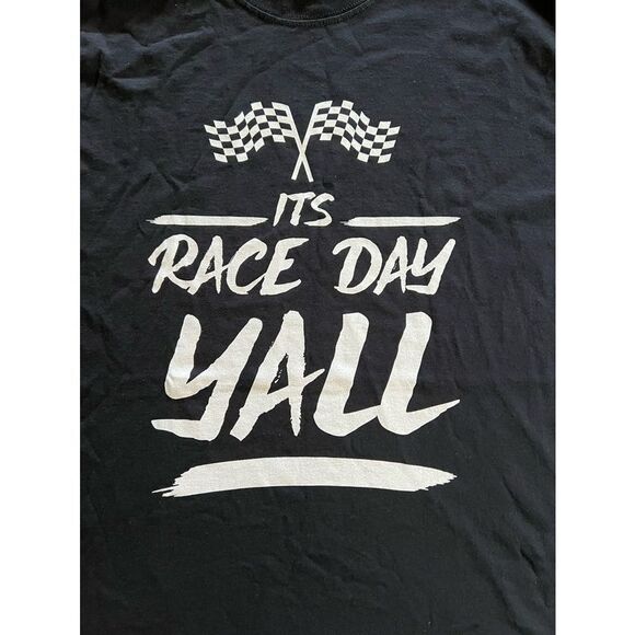 It’s Race Day Y’all Brand New Short Sleeve Black and White Mens Tshirt‎ Size 2XL - Picture 2 of 5